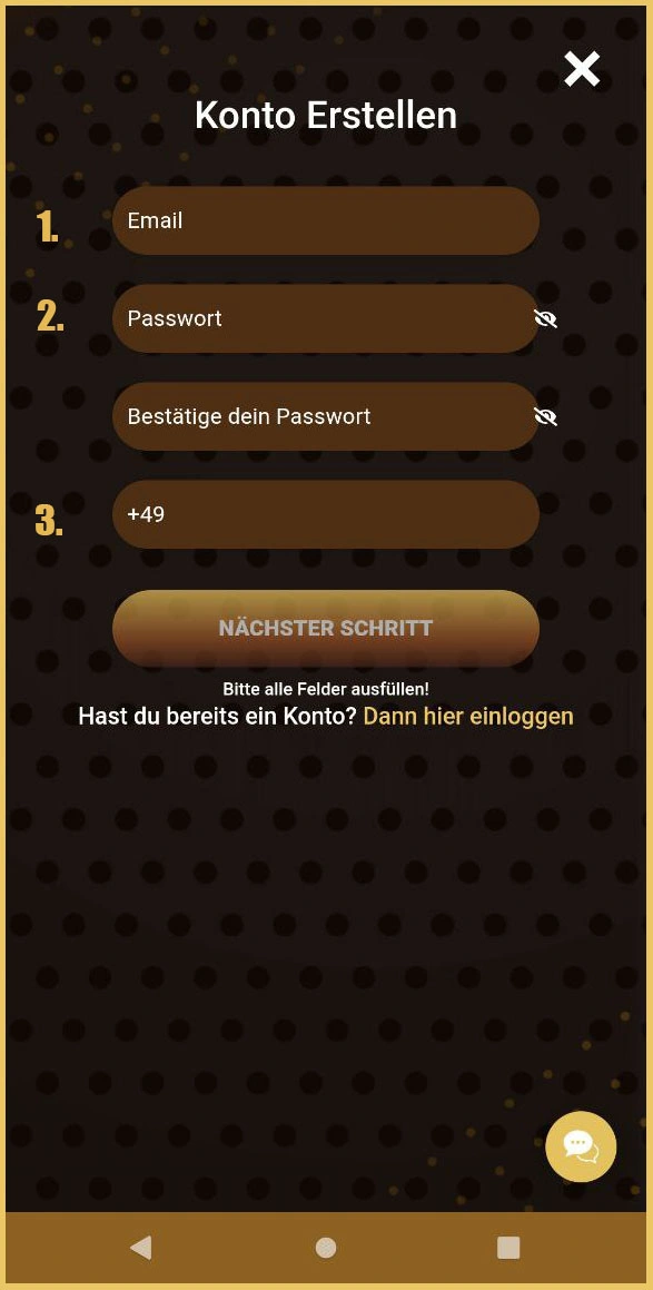 Schnelle und einfache Registrierung im Gemobet für Neukunden